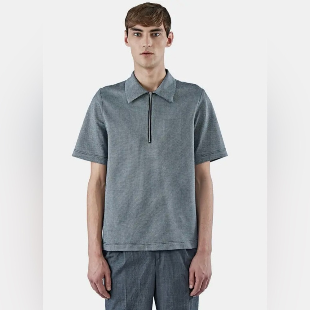 Yang Li Black & White Houndstooth Polo